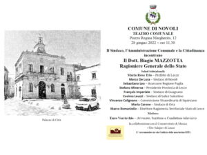 La passione del Ragioniere dello Stato per la Puglia: il 28 giugno in visita a Novoli e Lecce