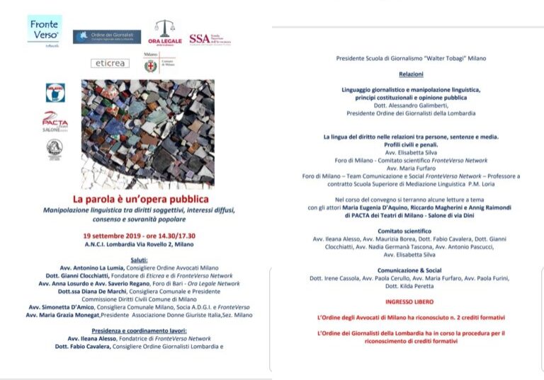 Manipolazione linguistica tra diritti soggettivi, interessi diffusi, consenso e sovranità popolare